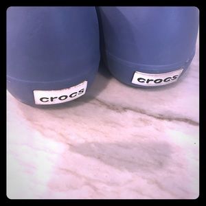 Crocs Mary Jane w white stripe light blue